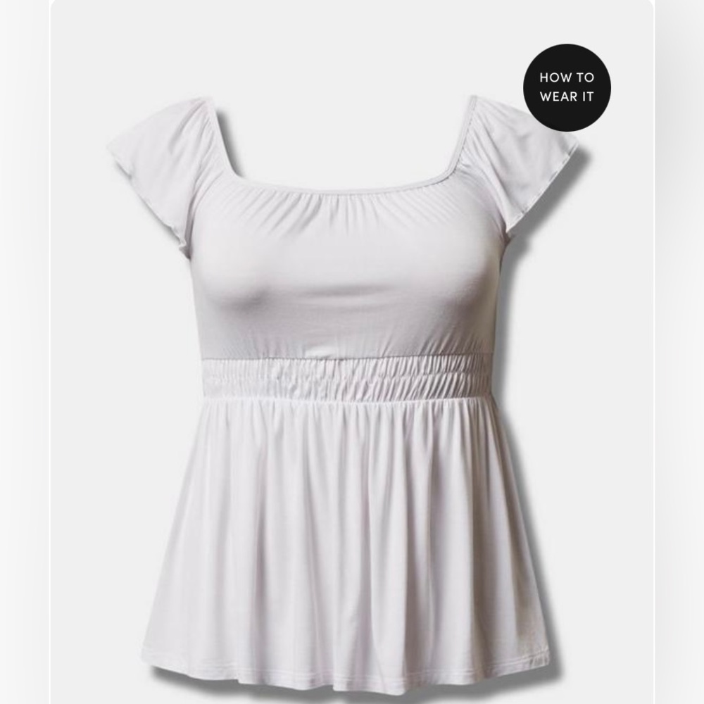 Torrid Super Soft Square Neck Cinched Waist Babydoll Tank